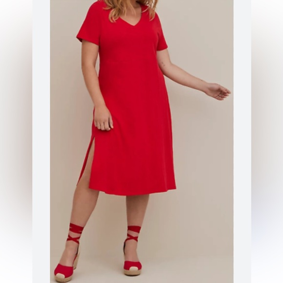 torrid Dresses & Skirts - Torrid Midi Cotton Side Slub Slit Dress